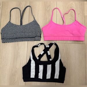 Bundle of 3 lululemon bras, size 6